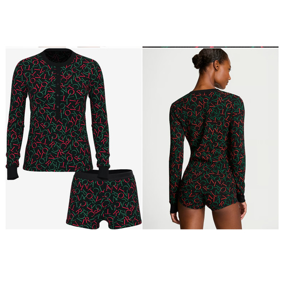 Victoria's Secret Thermal Lounge Shorts Pajama Sleepwear Set, Black, Size XXL - Picture 2 of 3